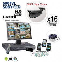 16 Camera CCTV System with Night Vision