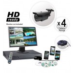 4 Camera Surveillance System with 700 TVL 200ft IR Cameras
