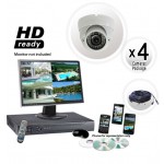 4 Dome Camera System with White Domes