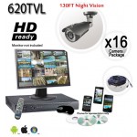 16 Security Camera System with 620TVL 130ft Night Vision Cameras