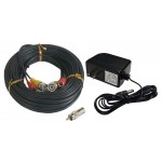 150ft Security Camera Cable Pack - 150ft Siamese Video Power Cable and 2 Amp Power Supply