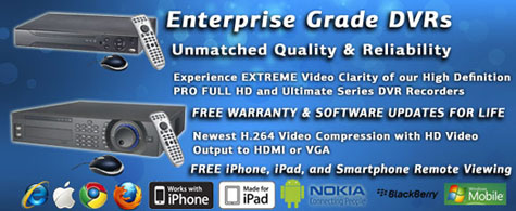 All CCTV Systems from 123CCTV come with Enterprise Grade DVRs